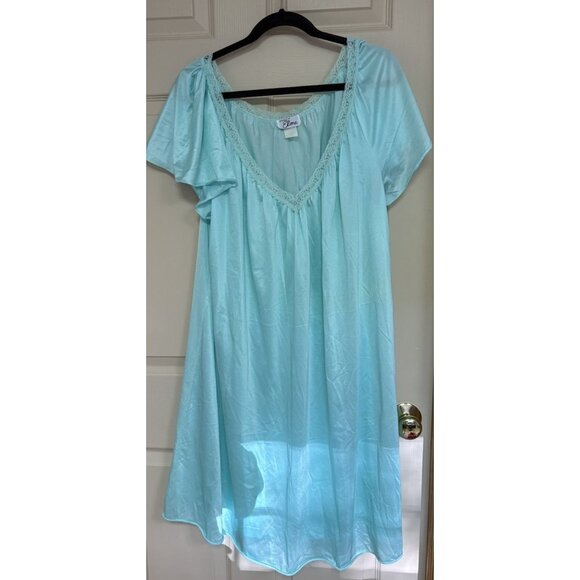 vintage ELANA women's nylon nightgown-sz 3X Mint Green MADE IN THE USA - Picture 1 of 3